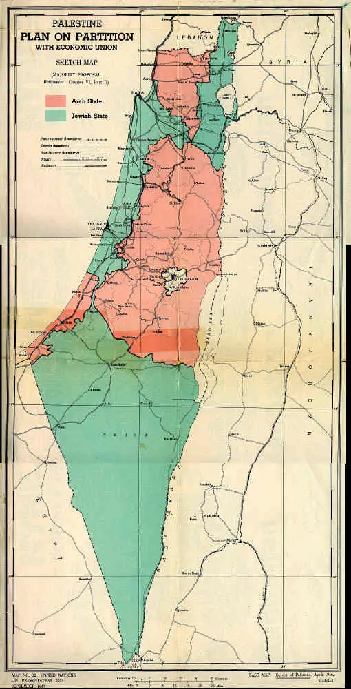 Map of the U.N. Partition Plan  Jewish Virtual Library