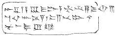 Figure 3. The Ugarit abecedary, 14th century B.C.E. After Virolleaud, Syria, 28, Paris, 195,22.
