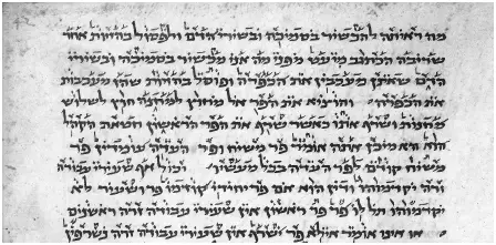 Figure 15. Babylonian square script used for a halakhic Midrash to Leviticus, c. eighth century C.E. Rome, Vatican Library, Ms. Ebr. 66, fol. 42a.