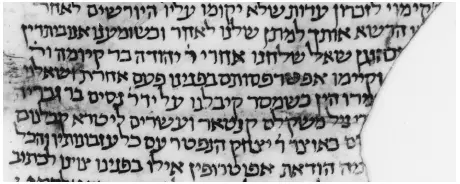 Figure 21. Fragment of legal deposition in Maaravic square script, 978 C.E. Cambridge University Library, T-S. 12,468.