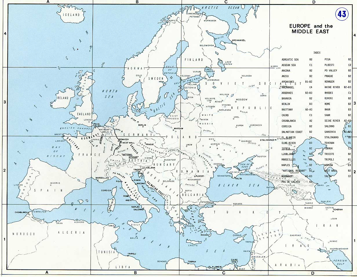 pre world war ii map of europe Map Of Europe And The Middle East Prior To World War Ii pre world war ii map of europe