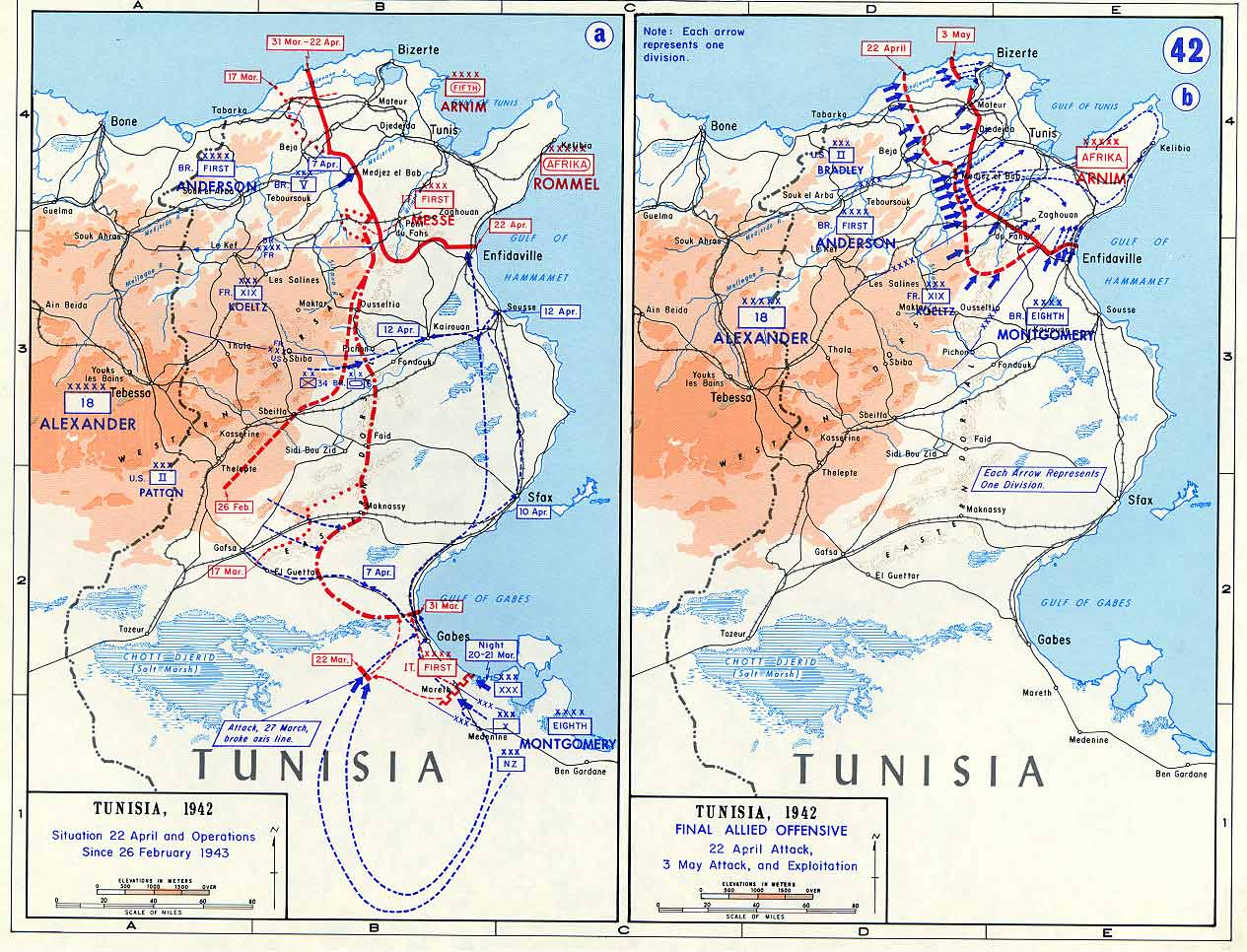 North African Campaign Map Of Tunisia 1942 Wwii Histo - vrogue.co
