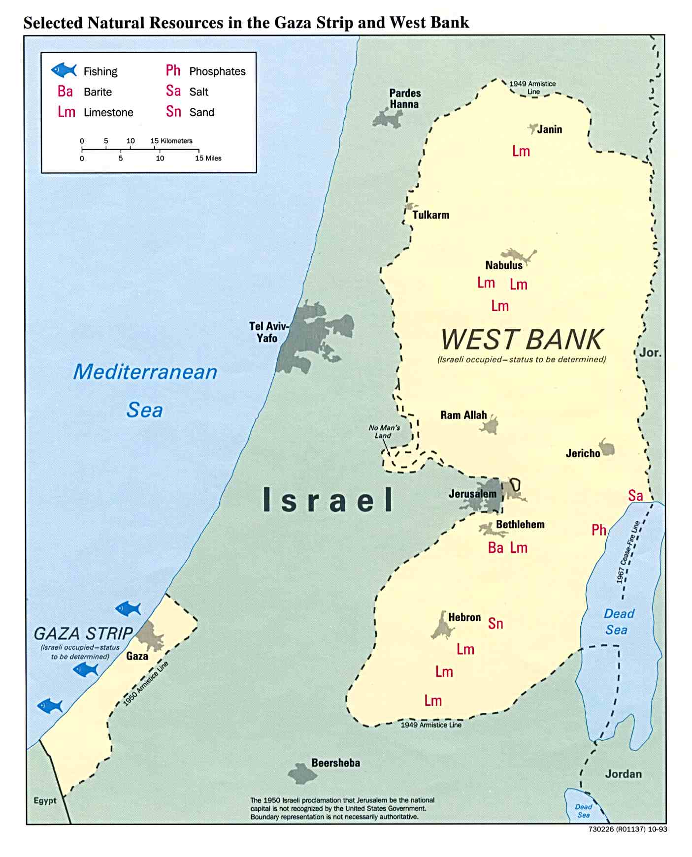 Selected Natural Resources in the West Bank and Gaza Strip ...